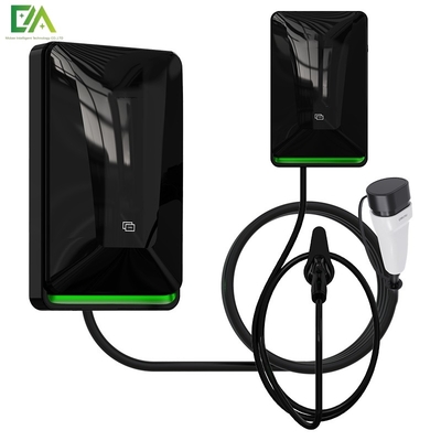 7KW 11KW 22KW 새 검은색 벽에 장착 된 전기 차량 단일 총 AC 충전 스파일 / 모바일 충전기