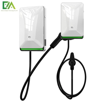 7KW 11KW 22KW 진주 하얀 벽에 장착 된 전기 차량 단일 총 AC 충전 스파일 / 모바일 충전기