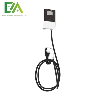 7KW 11KW 22KW 흰색 벽에 장착 된 전기 차량 단일 총 AC 충전 스파일 가정용 휴대용 충전기