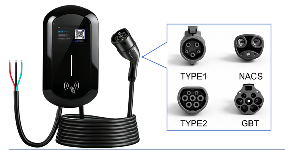 좋은 가격 7kW 타입 2 휴대용 AC EV 충전기 8A 32A 조정 가능한 IP67 220V OCPP 1.6 5m 케이블 3.6kg EVSE 온라인