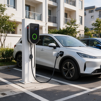 좋은 가격 벽 및 기둥 장착 가능한 U 모양 유로 타입2 AC EV 충전소 11kW 16A 380V 플러스 마이너스 10% IP54 4.59 인치 LCD 통합 풀 멀티 안전 보호 EVSE 온라인
