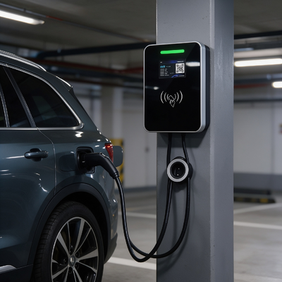 좋은 가격 미국 Type1 EV 충전기 사각형 유리 벽 및 기둥 마운트 AC 충전 스테이션 7.6kW 32A 85V 265V IP54 5.64인치 LCD 디스플레이 가정용 및 경상업용 충전 온라인