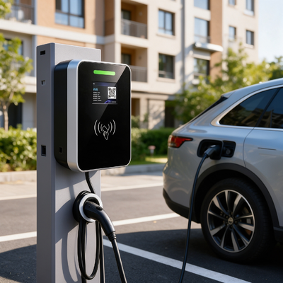 좋은 가격 벽 기둥 장착 사각형 유리 EV 충전기 미국 Type1 11.5kW 48A 85V 265V IP54 5.64인치 LCD 디스플레이 다중 장면 주거용 경상업용 충전 스테이션 온라인