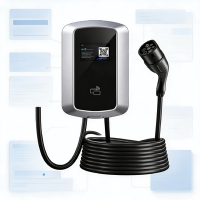 좋은 가격 3상 EV 충전기 J8 벽 또는 기둥 장착 AC 충전 스테이션 유로 타입2 22kW 32A 380V IP54 5.64인치 LCD 화면 온라인