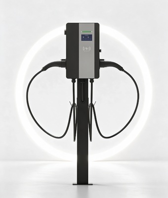 좋은 가격 44kW Dual Gun AC EV Charger Type 2 Floor Standing Column 2x32A IP54 Bluetooth APP Fleet Depot 온라인