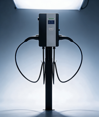 좋은 가격 고출력 CLF AC 44D 착륙형 EV 충전기 타입1 44KW 듀얼 건 AC 충전 장비 IP54 OCPP1.6J 4.3인치 컬러 터치스크린 총 출력 64A 온라인