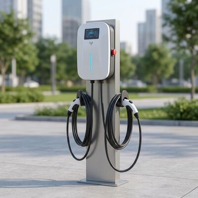 좋은 가격 44kW 듀얼 건 AC EV 충전기 플로어 스탠딩 2x32A VIN RFID QR 시작 플릿 고속도로 서비스 지역 IP65 온라인