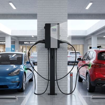 좋은 가격 22kW 듀얼 건 AC EV 충전기 32A 상업용 주차 충전 스테이션 RFID QR 코드 결제 기계 온라인